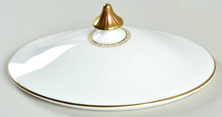 Sovereign (Gold Scroll and Leaf Rim) Lid for Oval Vegetable