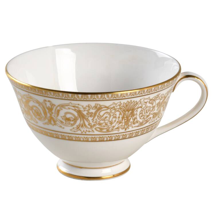 Sovereign (Gold Scroll and Leaf Rim) Footed Cup