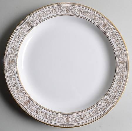 Sovereign (Gold Scroll and Leaf Rim) 13" Chop Plate (Round Platter)