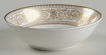 Sovereign (Gold Scroll and Leaf Rim) Fruit/Dessert (Sauce) Bowl