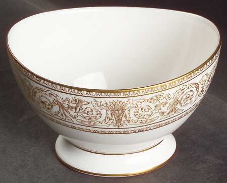 Sovereign (Gold Scroll and Leaf Rim) Open Sugar Bowl by Royal Doulton