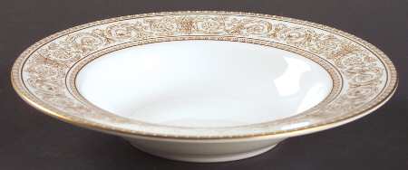 Sovereign (Gold Scroll and Leaf Rim) Rim Soup Bowl