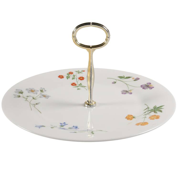 Springtime Round Serving Plate with Center Handle (Dp) Hc