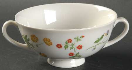 Springtime Footed Cream Soup Bowl