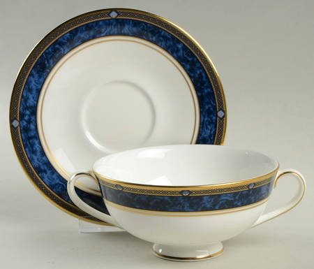 Stanwyck Footed Cream Soup Bowl & Cup Saucer Set