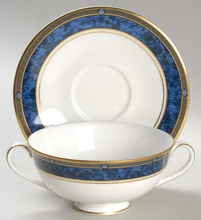 Stanwyck Footed Cream Soup Bowl & Cup Saucer Set