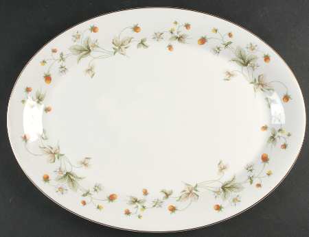 Strawberry Cream 16" Oval Serving Platter