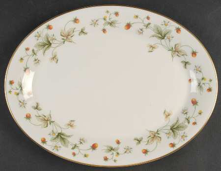 Strawberry Cream 13" Oval Serving Platter
