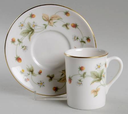 Strawberry Cream Flat Demitasse Cup & Saucer Set