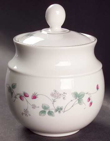 Strawberry Fayre Pink Sugar Bowl & Lid by Royal Doulton