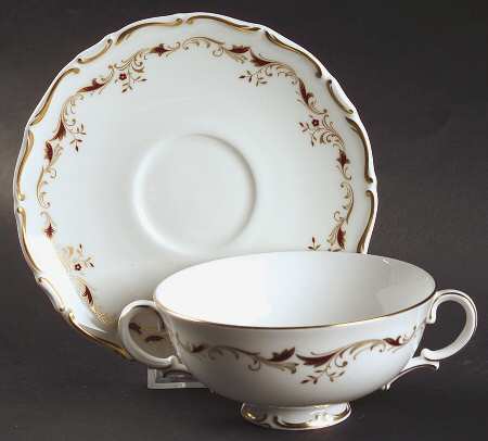 Strasbourg Footed Cream Soup Bowl & Saucer Set