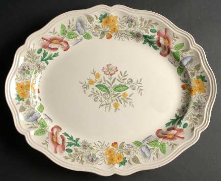 Stratford (Floral) 15" Oval Serving Platter