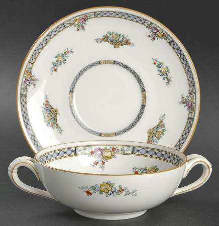 Strathmore Flat Cream Soup Bowl & Saucer Set