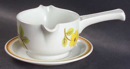 Summer Days Stick Handle Gravy Boat & Saucer