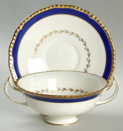 Talbot Footed Cream Soup Bowl & Saucer Set