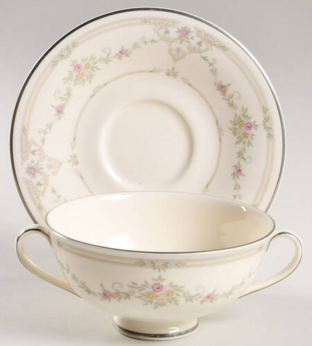 Tamara Footed Cream Soup Bowl & Saucer Set