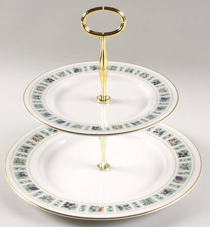 Tapestry 6 5/8"-10"  2 Tiered Serving Tray (Dp, Sp) HC