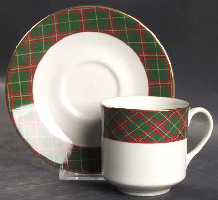 Tartan Flat Cup & Saucer Set