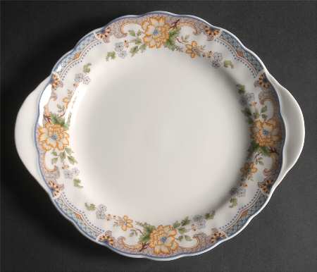 Temple Garden Handled Cake Plate