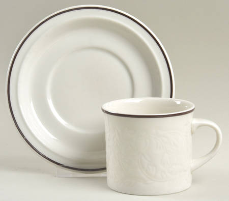 Ting Brown Flat Cup & Saucer Set