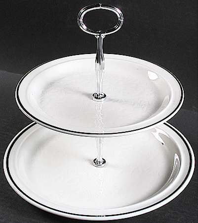 Ting Brown 6 5/8"-10"  2 Tiered Serving Tray (Dp, Sp) HC