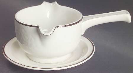Ting Brown Stick Handle Gravy Boat & Saucer