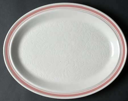 Tracery Coral 13" Oval Serving Platter