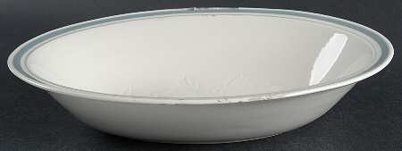 Tracery Mist 10" Oval Vegetable Bowl