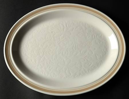 Tracery Mocha 13" Oval Serving Platter