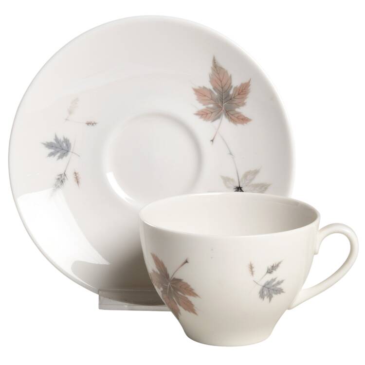 Tumbling Leaves Flat Cup & Saucer Set