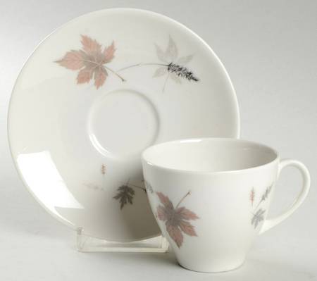Tumbling Leaves Flat Demitasse Cup & Saucer Set