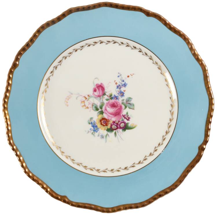 Turquoise Rim (Floral Center) by Royal Doulton