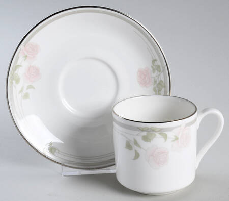 Twilight Rose Flat Demitasse Cup & Saucer Set