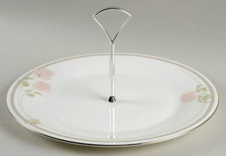 Twilight Rose Round Serving Plate with Handle (DP)