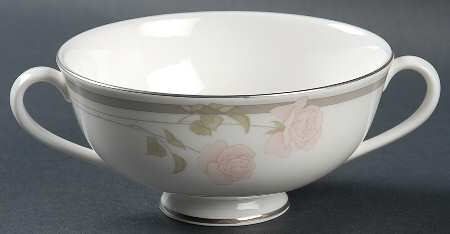 Twilight Rose Footed Cream Soup Bowl