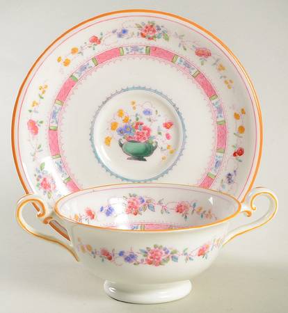 Urn Footed Bouillon Cup & Saucer