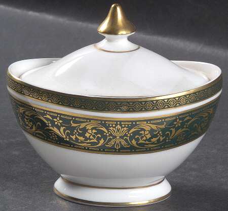 Vanborough Green Mini Sugar Bowl & Lid