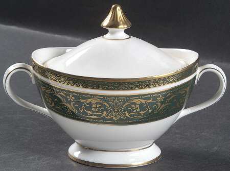 Vanborough Green Sugar Bowl & Lid