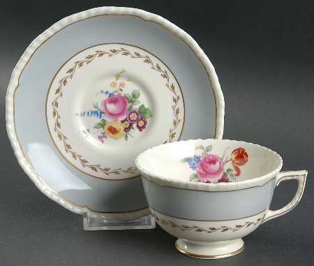 Ventura Gray Footed Cup & Saucer Set