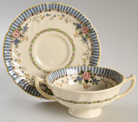 The Vernon Footed Cream Soup Bowl & Saucer Set