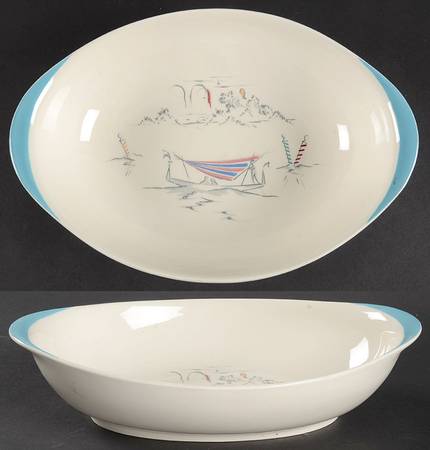 Venetian Scenes 10" Oval Vegetable Bowl