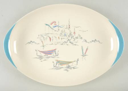 Venetian Scenes 14" Oval Serving Platter