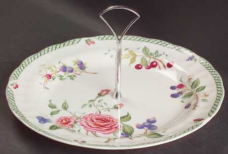 Victorian Garden Round Serving Plate with Handle (DP)