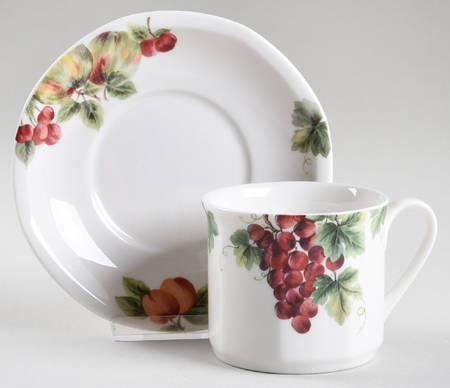 Vintage Grape Flat Cup & Saucer Set