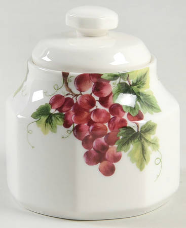 Vintage Grape Sugar Bowl & Lid