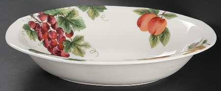 Vintage Grape 10" Oval Vegetable Bowl