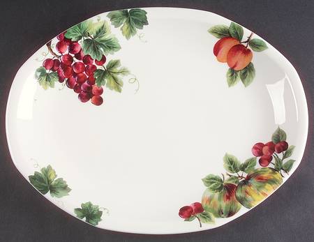 Vintage Grape 13" Oval Serving Platter