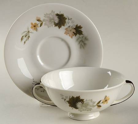 Westwood Footed Cream Soup Bowl & Saucer Set