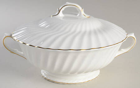 White Round Covered Vegetable