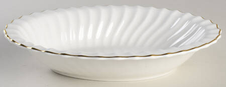 White 10" Oval Vegetable Bowl